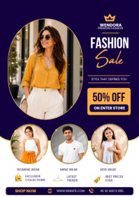 紫色 Fashion Sale A4 Template