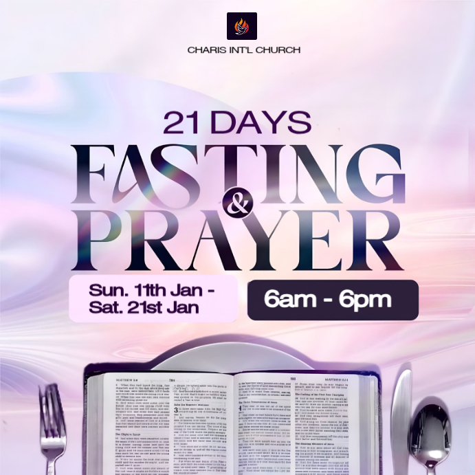 Purple Modern & Minimal Fasting And Prayer Church Flyer Template ...