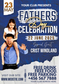 Purple Modern & Minimal Fathers Day A3 template