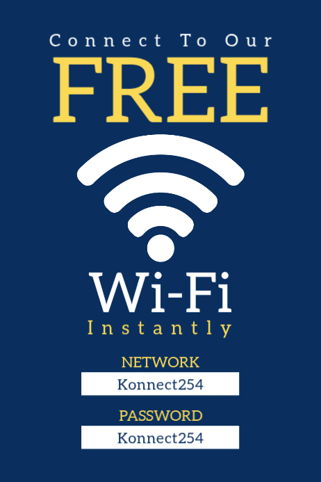 Purple modern & minimal free wi-fi access poster Template | PosterMyWall