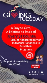Purple Modern & Minimal Giving Tuesday Instagram Story template