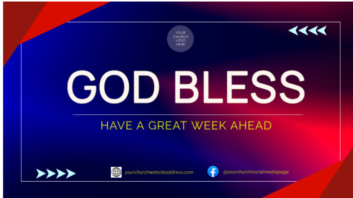 Purple Modern & Minimal God Bless You Digital Display (16:9) template