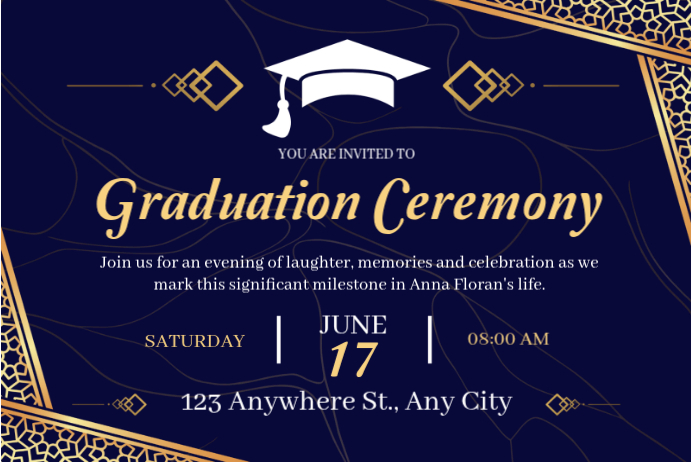 Purple Modern & Minimal Graduation Ceremony Poster Template | PosterMyWall
