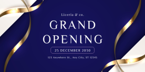 Purple Modern & Minimal Grand Opening Spanduk Eventbrite template