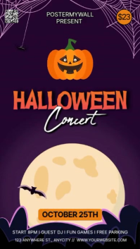 Purple Modern & Minimal Halloween Concert Instagram Story template
