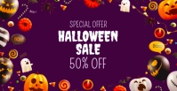 Purple Modern & Minimal Halloween Sale Sampul Acara Facebook template