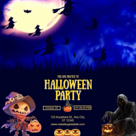 Purple Modern & Minimal Halloween Square (1:1) template