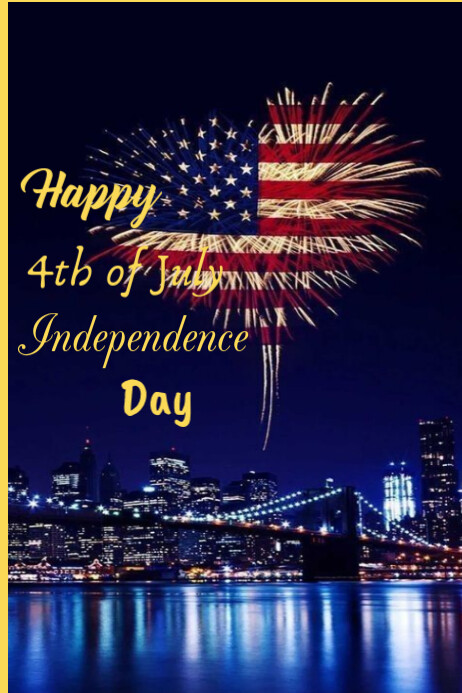Purple Modern & Minimal Happy 4th Of July Independence  Poster Plakkaat template