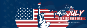 Purple Modern & Minimal Happy 4th Of July Taj ส่วนหัว Twitter template