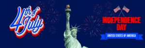Morado Purple Modern & Minimal Happy 4th Of July Taj Twitter-header Template
