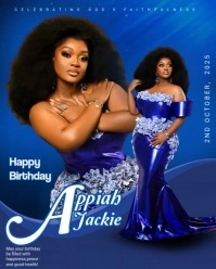 Purple Modern & Minimal Happy Birthday Flyer  Instagram Portrait template