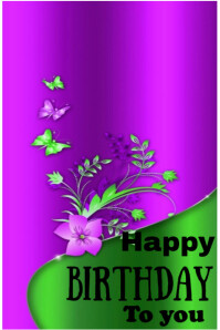 Purple Modern & Minimal Happy Birthday To You  Poster template