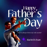 Purple Modern & Minimal Happy Father's Day Instagram Post template