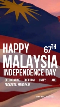 Purple Modern & Minimal Happy Malaysia Indepe Instagram Reel template