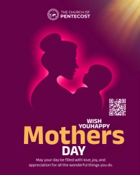 Purple Modern & Minimal Happy Mother's Day  Instagram Portrait template