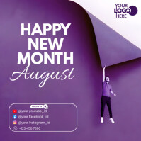 Purple Modern & Minimal Happy New Month  Instagram Post template