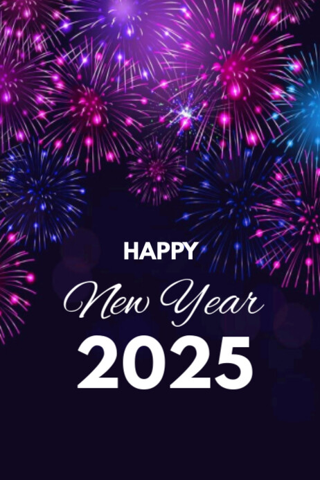 Purple Modern & Minimal Happy New Year Poster Template | PosterMyWall
