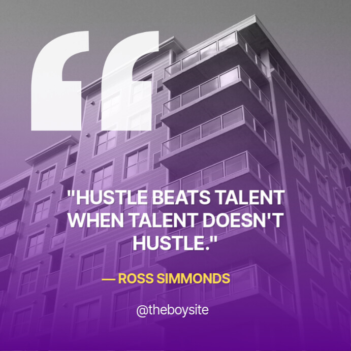 Purple Modern & Minimal Hustle Over Talent  Instagram Post template