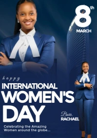 Purple Modern & Minimal International Women's Day Poster A5 template