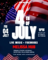 Purple Modern & Minimal July 4th Nig Fourth Of July Bash  Instagram Portrait template