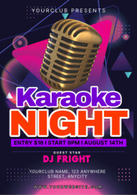 Purple Modern & Minimal Karaoke Night A2 template