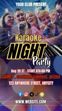Purple Modern & Minimal Karaoke Night Party  Instagram Reel template