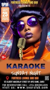 Purple Modern & Minimal Karaoke Night Party Instagram Story template
