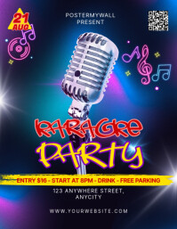 Purple Modern & Minimal Karaoke Party Pamflet (letter As) Flyer (US Letter) template