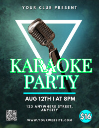 Purple Modern & Minimal Karaoke Party Pamflet (letter As) Flyer (US Letter) template
