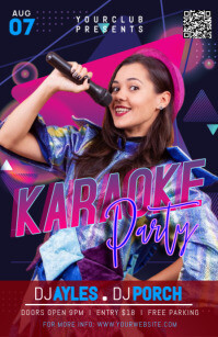 Purple Modern & Minimal Karaoke Party Tabloid template