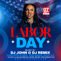 Purple Labor Day Party Pos Instagram Template