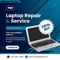 Purple Modern & Minimal Laptop Repair & Service Instagram Post Instagram-bericht template