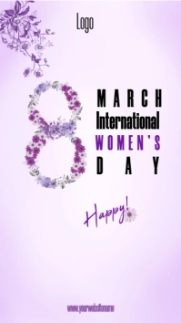 Purple Modern & Minimal March 8 International Women's Day  Instagram Story template