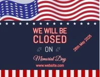Purple Modern & Minimal Memorial Day Business Sign Flyer (us Letter) template