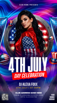 Purple Modern & Minimal Memorial Day Celebration Instagram Story template