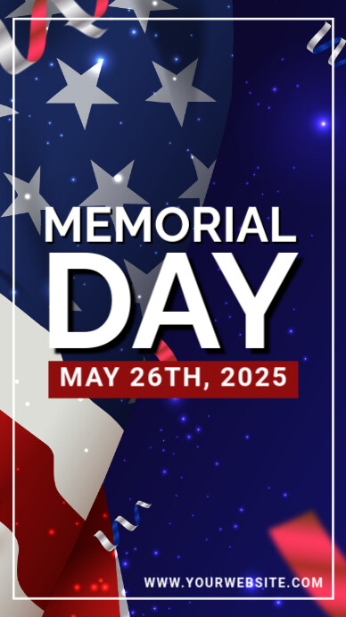 Purple Modern & Minimal Memorial Day Instagram Story Template ...