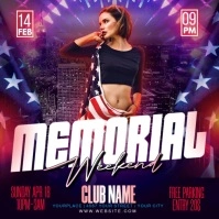 Purple Modern & Minimal Memorial Day Instagram Post template
