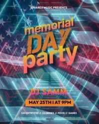 Purple Modern & Minimal Memorial Day Party Instagram Portrait template