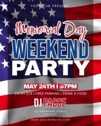 Purple Modern & Minimal Memorial Day Weekend Party Instagram Portrait template