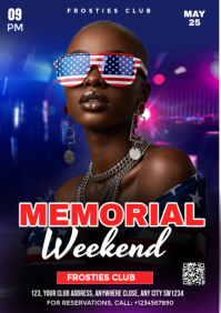 Purple Modern & Minimal Memorial Weekend Party A3 template
