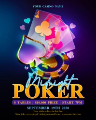 Purple Modern & Minimal Midnight Poker Tournament Instagram Portrait template