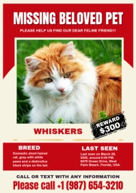 Purple Modern & Minimal Missing Pet A4 template