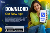 Fioletowy Mobile App Promotion Plakat Template