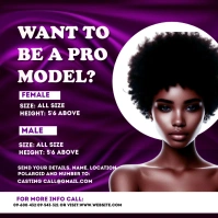 Purple Modern & Minimal Model Casting Call In Instagram Post template