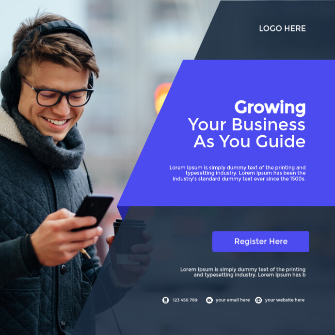 Purple Modern & Minimal Modern Business Marketing Poster Instagram Post template
