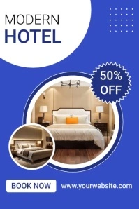 Purple Modern & Minimal Modern Hotel Poster template