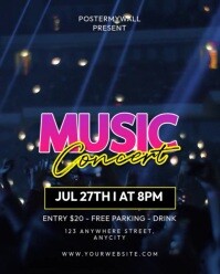 Purple Modern & Minimal Music Concert Instagram Portrait template