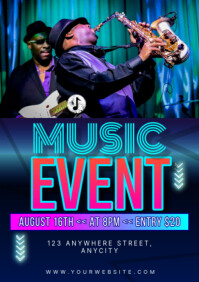 Purple Modern & Minimal Music Event A2 template