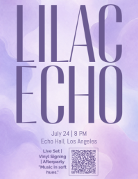 Purple Modern & Minimal Music Event Flyer Volante (Carta US) template