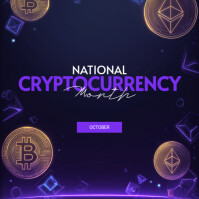 Purple Cryptocurrency Awareness Instagram na Post Template